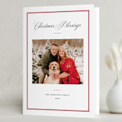 "Elegant frame" - Holiday Cards in Crimson by Annie Shapiro - Folded Card