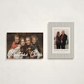 "Cheerful Script" - Holiday Cards in Snowfall by Karidy Walker - Photo Orientation Options