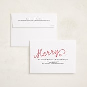 "a merry ribbon" - Holiday Cards in Snow by Lori Wemple - FREE Recipient Addressing