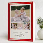 "Tailored" - Holiday Cards in Poinsettia by Amy Kross - Folded Card