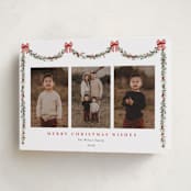 "Joyful Holly" - Holiday Cards in Peppermint by Susan Moyal - Folded Card