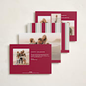"Polka Dot Frame" - Holiday Cards in Stocking by Robert and Stella - Back of Card Options