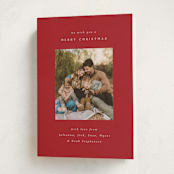 "Timeless Holiday" - Holiday Cards in Cranberry by Emily Sabol Goss - Folded Card