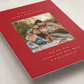"Timeless Holiday" - Holiday Cards in Cranberry by Emily Sabol Goss - Detail