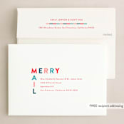 "Happy Hue" - Holiday Cards in Ruby by Lauren Chism - FREE Recipient Addressing