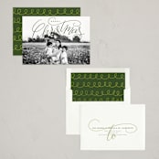 "Christmas Hand Lettering" - Holiday Cards in Pine Needle by Orasie - Assembled