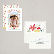 "Rejoice Christmas Crest" - Holiday Cards in Misty by Kim Thoa - Assembled