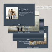 "Lined" - Holiday Cards in Denim by Meggy Masters - Back of Card Options