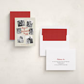 "Peace and Goodwill" - Holiday Cards in Berry by Louise Kay - Assembled