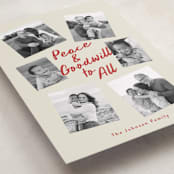 "Peace and Goodwill" - Holiday Cards in Berry by Louise Kay - Detail