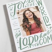 "Joy to the world lettering" - Holiday Cards in Evergreen by Alethea and Ruth - Detail
