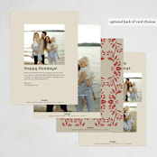 "Evergreen Ribbon" - Holiday Cards in Holly Berry by Susan Zinader - Back of Card Options