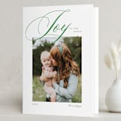 "Fancy Joy" - Holiday Cards in Pine by Pixel and Hank - Folded Card