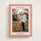 "Little Stripes" - Holiday Cards in Ruby by Annie Shapiro - Front