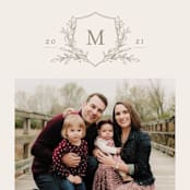 "Monogrammed" - Holiday Cards in Ivory by Meagan Christensen - Detail