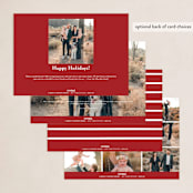"Evergreen Surround" - Holiday Cards in Cranberry by Lehan Veenker - Back of Card Options