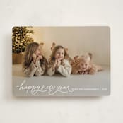 "Merry Christmas Script" - Holiday Cards in Snow by Kristen Magee - Front