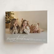 "Merry Christmas Script" - Holiday Cards in Snow by Kristen Magee - Folded Card