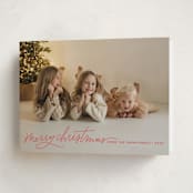 "Merry Christmas Script" - Holiday Cards in Holly Berry by Kristen Magee - Folded Card