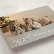 "Merry Christmas Script" - Holiday Cards in Snow by Kristen Magee - Detail