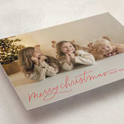 "Merry Christmas Script" - Holiday Cards in Holly Berry by Kristen Magee - Detail