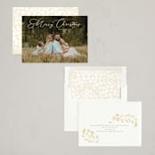 "delicate holiday script" - Holiday Cards in Cream by Baumbirdy - Assembled