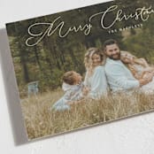 "delicate holiday script" - Holiday Cards in Cream by Baumbirdy - Detail