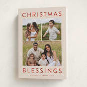 "Chic Blessings" - Holiday Cards in Poinsettia by Carolyn MacLaren - Folded Card