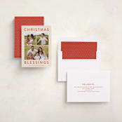 "Chic Blessings" - Holiday Cards in Poinsettia by Carolyn MacLaren - Assembled