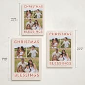 "Chic Blessings" - Holiday Cards in Poinsettia by Carolyn MacLaren - Formats Available