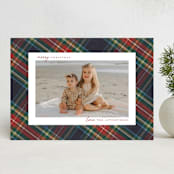 "Christmas tartan" - Holiday Cards in Flannel by Wildfield Paper Co - Front