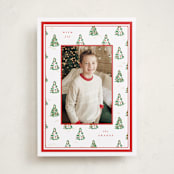 "Little Trees" - Holiday Cards in Candy Cane by Corinne Malesic - Front