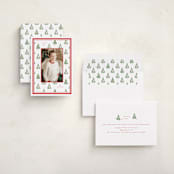 "Little Trees" - Holiday Cards in Candy Cane by Corinne Malesic - Assembled