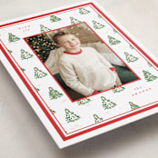 "Little Trees" - Holiday Cards in Candy Cane by Corinne Malesic - Detail