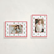 "Little Trees" - Holiday Cards in Candy Cane by Corinne Malesic - Photo Orientation Options