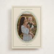 "Classic Oval Frame" - Holiday Cards in Champagne by Claire - Front