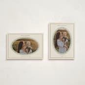 "Classic Oval Frame" - Holiday Cards in Champagne by Claire - Photo Orientation Options