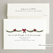 "Merry Mantle" - Holiday Cards in Berry by Ashley Iwafuchi - FREE Recipient Addressing