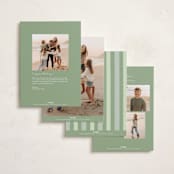 "Christmas stripe" - Holiday Cards in Sage by Sara Hicks Malone - Back of Card Options