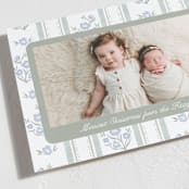 "Cottage Watercolor Ribbon" - Holiday Cards in Periwinkle by Jackie Crawford - Detail