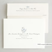 "Cottage Watercolor Ribbon" - Holiday Cards in Periwinkle by Jackie Crawford - FREE Recipient Addressing