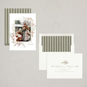 "Pine + Berries" - Holiday Cards in Sugar Plum by Wildfield Paper Co - Assembled