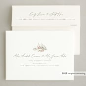 "Pine + Berries" - Holiday Cards in Sugar Plum by Wildfield Paper Co - FREE Recipient Addressing