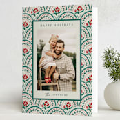 "Tapestry Holiday" - Holiday Cards in Emerald by Chris Griffith - Folded Card