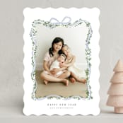 "Ribbonly Frame" - Holiday Cards in Juniper by Itsy Belle Studio - Front