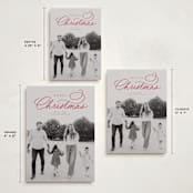"Swirl Script" - Holiday Cards in Candy Cane by Everett Paper Goods - Formats Available