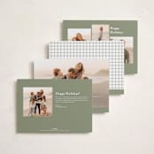 "Retro Slant" - Holiday Cards in Snow by Everett Paper Goods - Back of Card Options