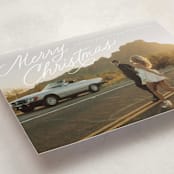 "Retro Slant" - Holiday Cards in Snow by Everett Paper Goods - Detail