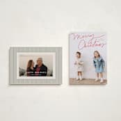 "Off Script" - Holiday Cards in Cherry by Annie Clark - Photo Orientation Options