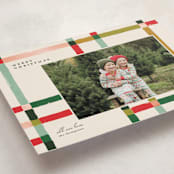 "Knitted Plaid" - Holiday Cards in Fruit Salad by Carrie ONeal - Detail